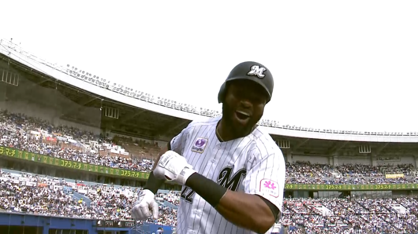 6回裏・Mポランコ パワー炸裂!! 逆方向への同点ソロホームラン!!