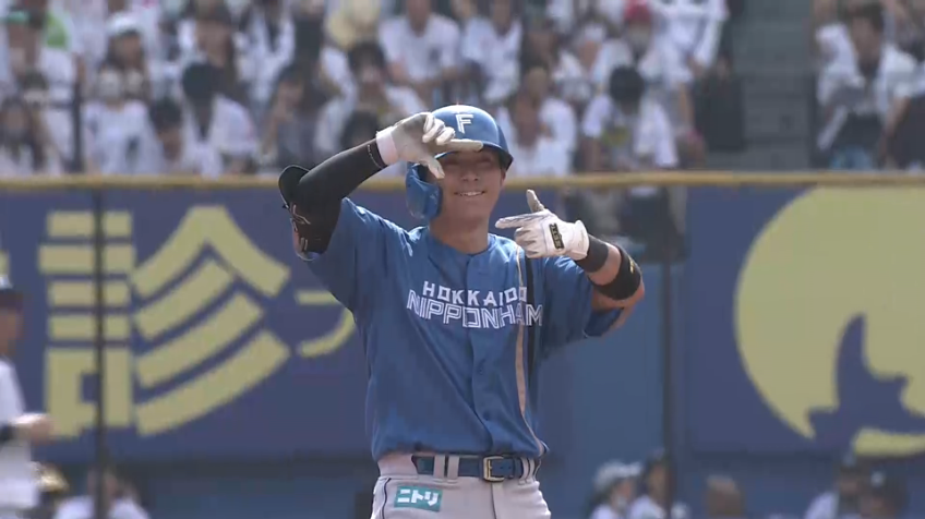 4回表・F上川畑大悟 チャンスに応えた!! 左中間を破るタイムリー2ベースヒット!!