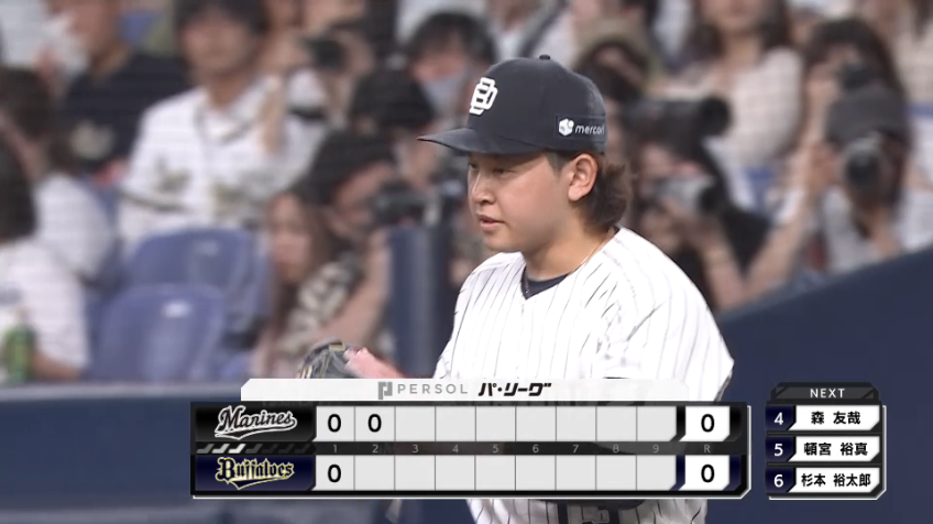 2回表・B宮城大弥 最後は渾身のストレート!! 3者連続三振を奪う!!