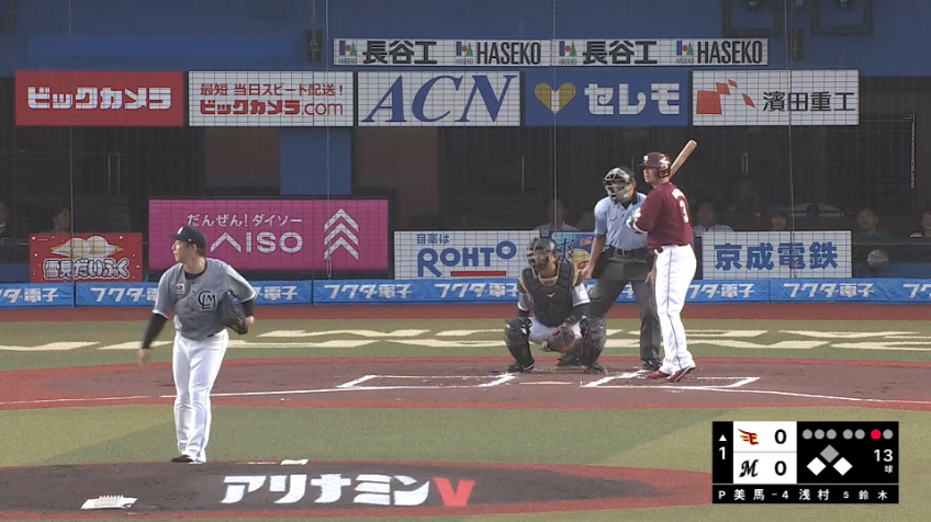 1回表・M美馬学 初回から、相手の虚をつく素早い牽制でランナーを刺す!!