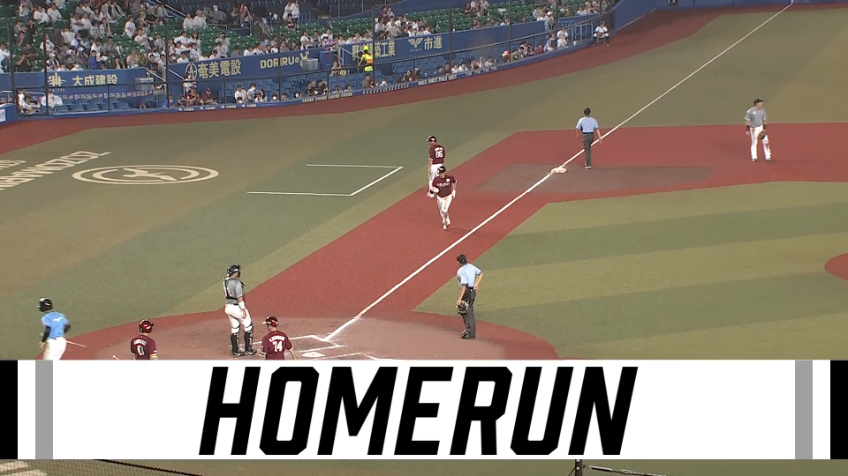 8回表・E島内宏明 復調の兆し!! 右中間へのソロホームランを放ち、勝ち越しに成功!!