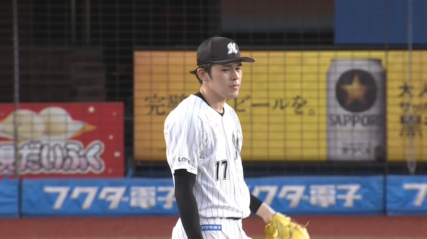 2回表・M佐々木朗希 4者連続三振で今シーズンの奪三振数は100に到達!!