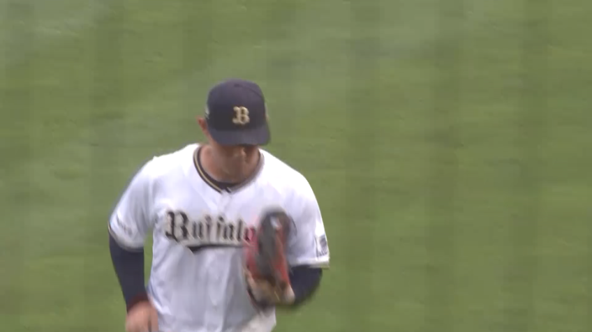 2回表・B野口智哉 強肩発動!! ライトからのレーザービーム送球で進塁阻止!!