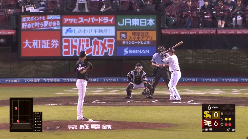 6回裏・H椎野新 2イニングを無失点に抑える好リリーフ!!