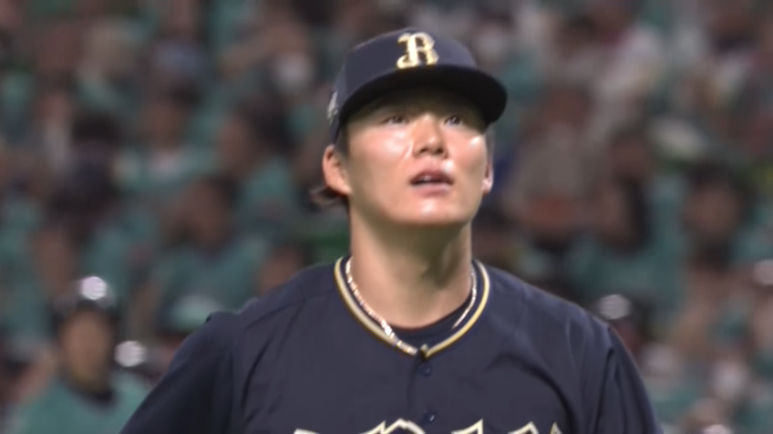 4回裏・B山本由伸 見逃し三振を奪いピンチを切り抜ける!!