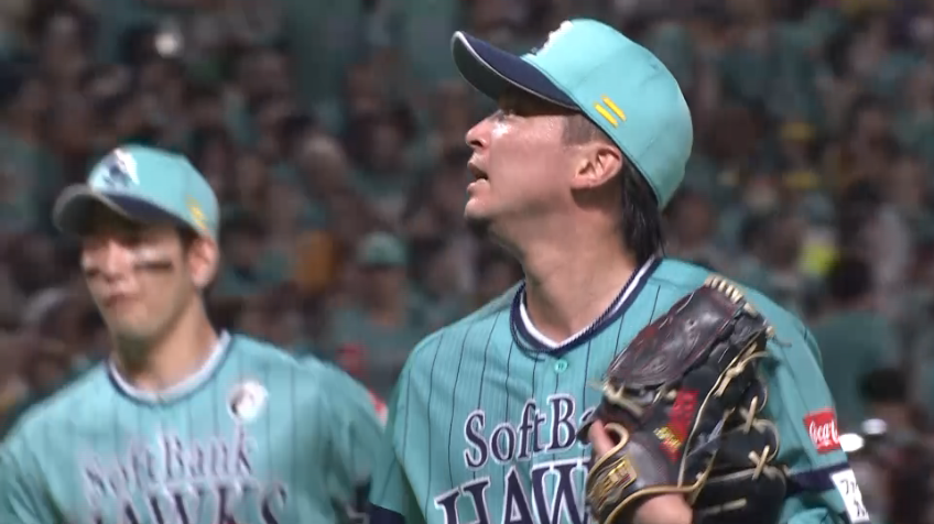 6回表・H東浜巨 キレのある投球!! この回3者連続三振を奪う!!