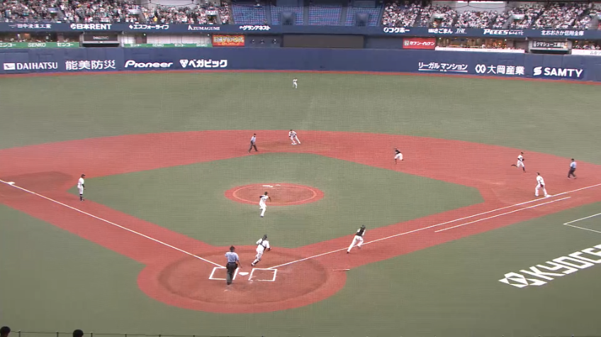 6回表・B山本由伸 華麗なフィールディングで送りバントを封じダブルプレーを奪う!!