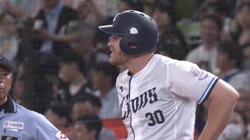 1回裏・Lマキノン 連打で追加点!! レフトへのタイムリーヒット!!