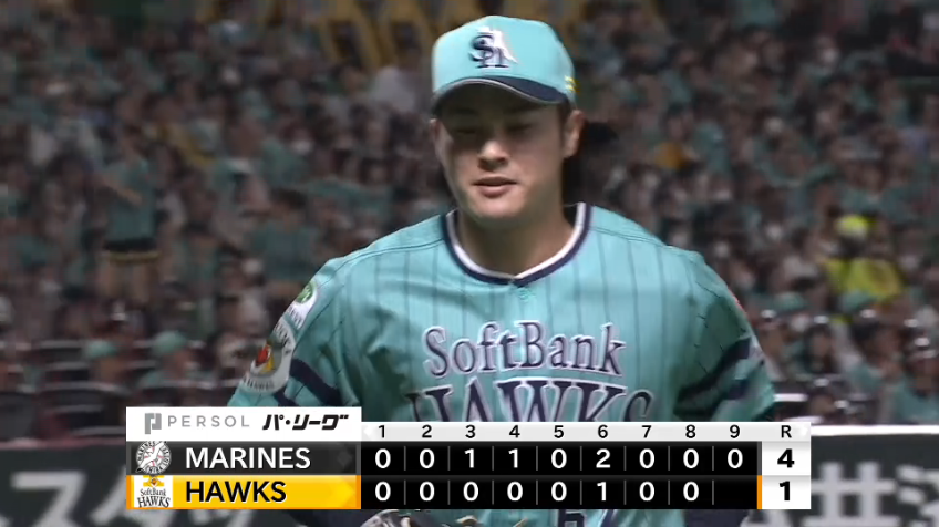 9回表・H笠谷俊介 今シーズン初登板で打者1人を見逃し三振に抑えた!!