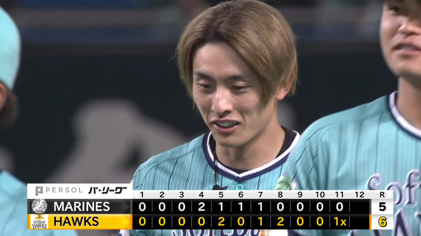 11回裏・H周東佑京 劇的サヨナラ!! 今シーズンの鷹の祭典初勝利はサヨナラで決めた!!