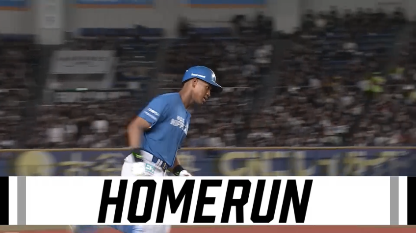 9回表・F万波中正 弾丸ライナーでスタンドに突き刺さった!! 第16号の同点ソロホームラン!!