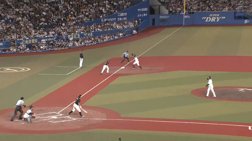 5回裏・B宗佑磨 好プレー!! 強烈なサードライナーを好捕し、併殺を完成させる!!