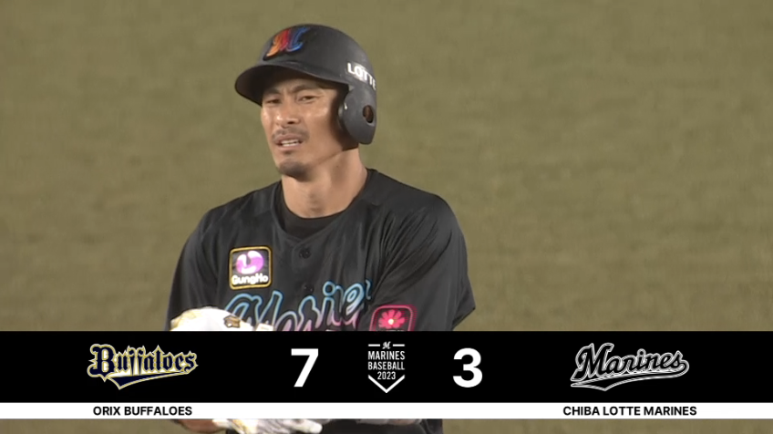 7回裏・M荻野貴司 4連打で繋いで点差を4点差に!! 反撃の狼煙を上げるライトへのタイムリー2ベースヒット!!