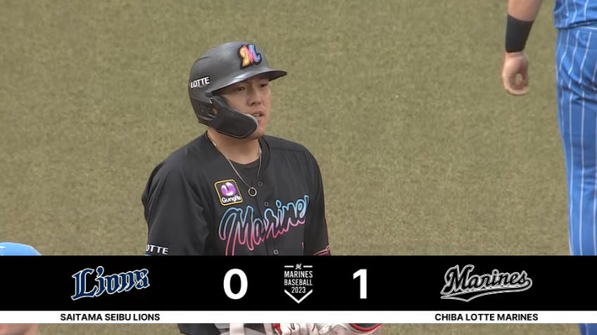 2回裏・M安田尚憲 2試合連続の先制打!! センターへタイムリーヒットを放つ!!