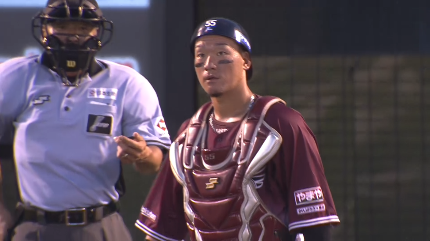 2回表・E安田悠馬 三振ゲッツー!! 見事な送球で盗塁阻止!!