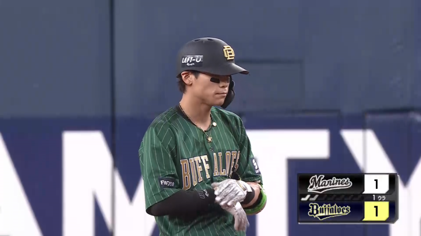 1回裏・B中川圭太 すぐさま反撃!! フェンス直撃の同点タイムリー2ベースヒット!!