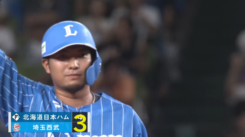 9回裏・L柘植世那 右中間を破るタイムリー2ベースヒットで1点差にせまる!!