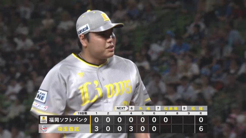 7回表・L平良海馬 ホームを踏ませない!! 満塁のピンチを三振で切り抜ける!!
