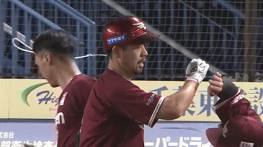 3回表・E阿部寿樹 ファンのマスターコールに応える一発!! 今季第3号ソロホームランで点差を詰める!!