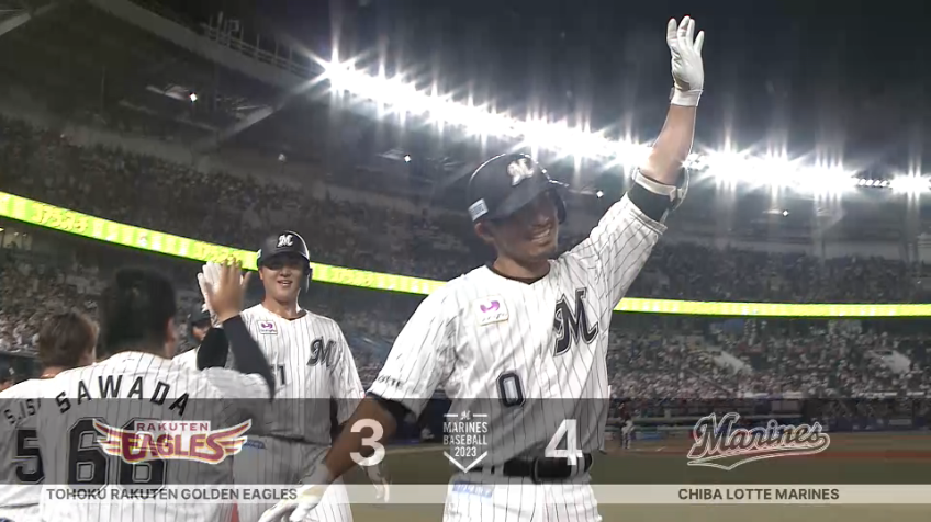 7回裏・M荻野貴司 ベテランの一打で逆転!! 3ランホームランを放つ!!