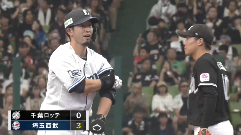 1回裏・L外崎修汰 3試合ぶりの安打はタイムリー2ベースヒット!!