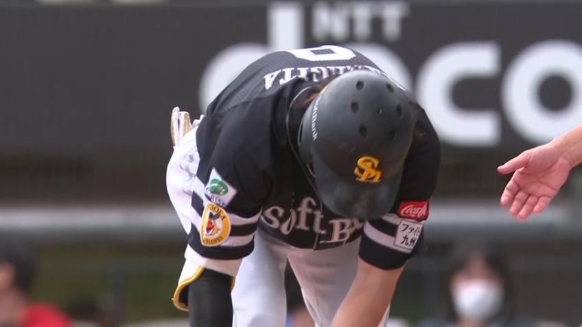 3回表・H柳田悠岐 チャンスで初球打ち!! 5試合ぶりのヒットは先制のタイムリーヒット!!