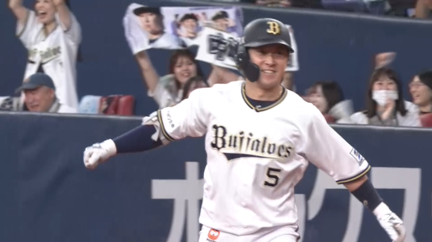 7回裏・B西野真弘 止まらない打線!! ライトへのタイムリーヒットでこの回一挙6得点!!