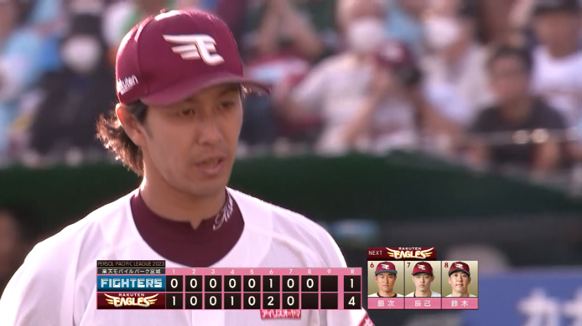 8回表・E岸孝之 抜群の安定感!! 8回110球3安打5奪三振1失点のピッチング!!