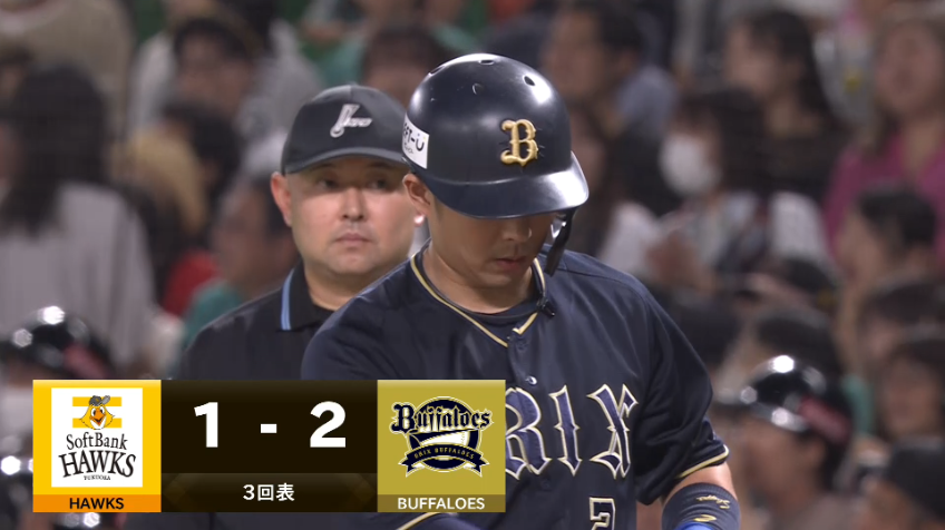 3回表・B若月健矢 コースに逆らわないバッティング!! 逆転となる2点タイムリー2ベース!!