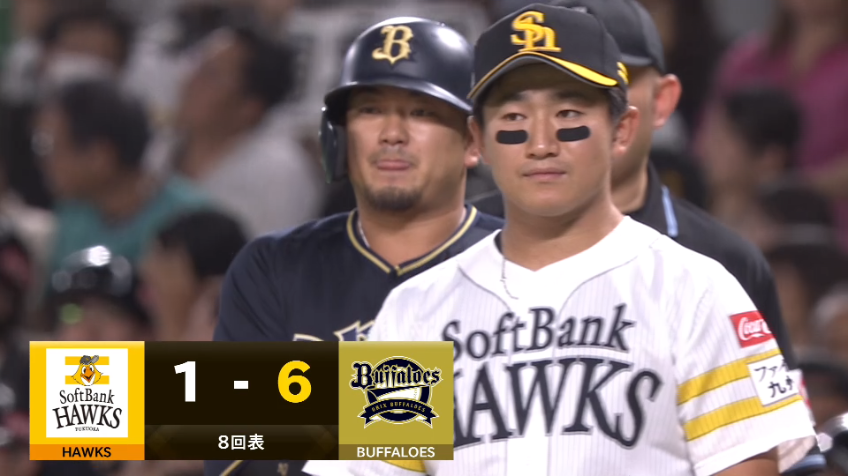 8回表・B森友哉 勝負強さが光る!! センター前へしぶとく運ぶタイムリーヒット!!