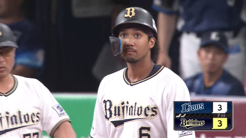 7回裏・B宗佑磨 本日2打点目!! センターの頭上を越える同点タイムリー3ベースヒット!!