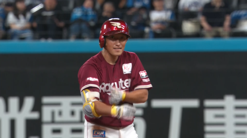 9回表・E小深田大翔 繋がる打線!! 本日3安打目はリードを3点に広げるタイムリー2ベース!!