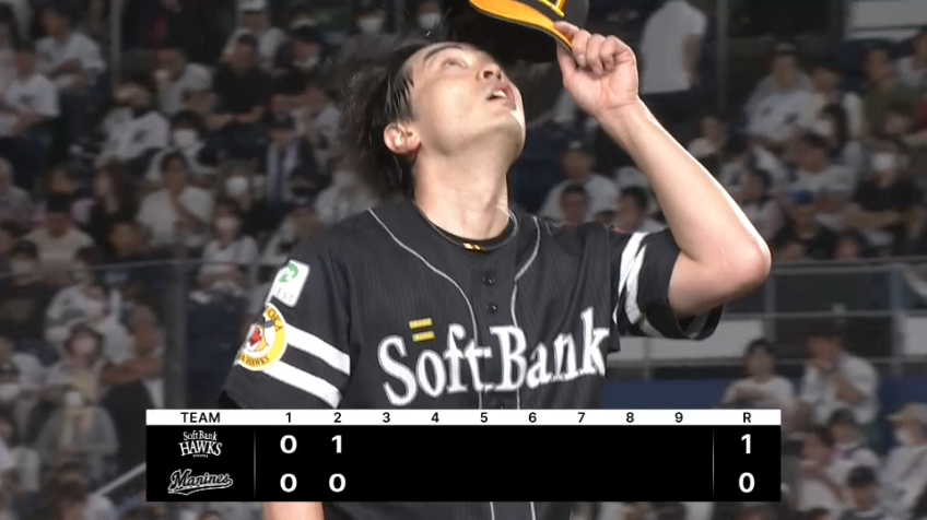2回裏・H和田毅 切れ味抜群のストレート!! この回3者連続三振を奪う!!