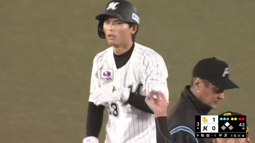 3回裏・M和田康士朗 チャンス拡大!! 自慢の快足で今季19個目の盗塁を成功させる!!
