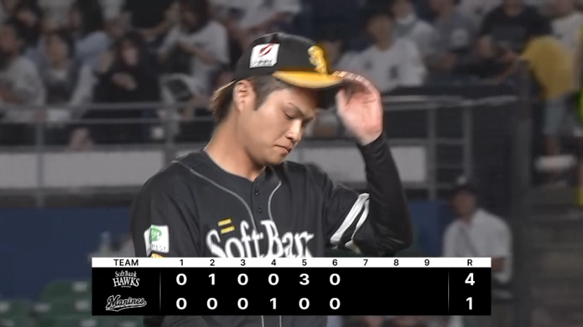 6回裏・H甲斐野央 この回わずか5球!! テンポの良い投球で3者凡退に抑える!!