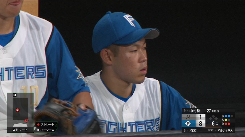 6回裏・M中村稔弥 2イニングを無失点に抑える!!