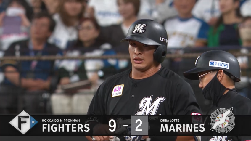 9回表・M池田来翔 強烈な打球でフェンス直撃!! レフトへのタイムリーヒット!!