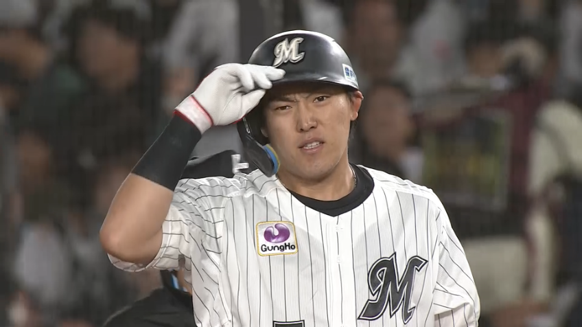 8回裏・M安田尚憲 ダメ押しの追加点!! 前進守備の一二塁間を破るタイムリーヒット!!