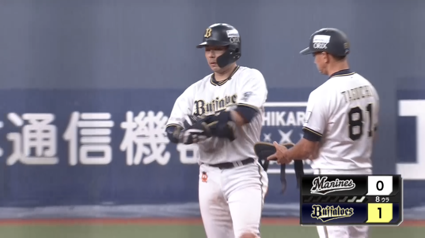 8回裏・B若月健矢 レフトへ均衡を破るタイムリーヒットを放つ!!